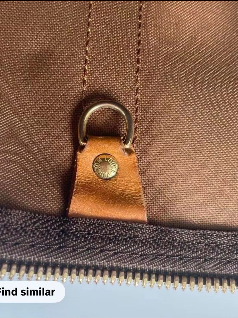 Louis Vuitton Monogram Canvas Travel Duffel with Tan Leather Trim size 50cm